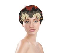 Bonnet de douche avec impression 3D, imperméable et réutilisable, double couche, élastique, protection des cheveux