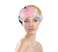 Bonnet de douche avec impression 3D, imperméable et réutilisable, double couche, élastique, protection des cheveux