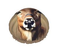 Bonnet de douche avec impression tête de cerf pour douche d'eau non mouillée, double couche réutilisable, bonnets de douche pour cheveux longs