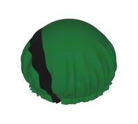 Bonnet de douche avec imprimé drapeau du Sultanat de Delhi - Doublé doux - Double couche lavable - Large bande élastique - Pour le bain