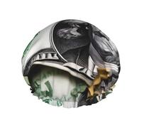 Bonnet de douche avec motif billets de banque, entièrement imprimé, pour homme et femme, réutilisable, double couche, imperméable, durable, respirant