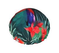 Bonnet de douche avec une double couche de fleurs tropicales qui maintiennent bien vos cheveux, que ce soit pendant la douche ou le bain.