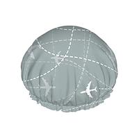 Bonnet de douche avion vintage avions Sly in The Sky grands bonnets de bain pour femmes hommes filles cheveux longs chapeaux réutilisables imperméables
