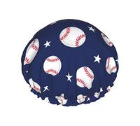 Bonnet de douche Baseball bonnets de bain réutilisables pour femmes cheveux longs, double couche imperméable bain douche chapeau protecteur de cheveux pour enfants filles femmes, 1 paquet