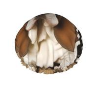 Bonnet de douche Basset Hound pour homme et femme - Grand bonnet de douche réutilisable double couche imperméable - Bande élastique - Pour toutes les coiffures - Facile à transporter