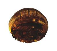 Bonnet de douche bateau au crépuscule pour homme et femme réutilisable imperméable long et épais Soin des cheveux courts pour enfants