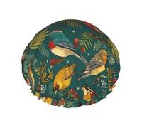 Bonnet de douche Bird & Holly imperméable et réutilisable à double élastique pour une utilisation quotidienne - Taille unique