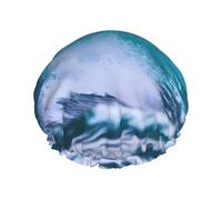 Bonnet de douche Blue Ocean Wave avec une double couche, maintient bien vos cheveux, que ce soit pendant la douche ou le bain.