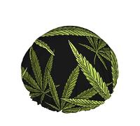 Bonnet de douche, bonnet de bain double couche imperméable au design vintage GreenLeaf, parfait pour toutes les longueurs et épaisseurs de cheveux.