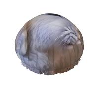 Bonnet de douche/bonnet pour cheveux lavable et réutilisable avec doublure/élastique imprimé lapin qui pleure, convient à toutes les longueurs de cheveux