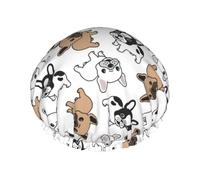Bonnet de douche Bulldog français pour femme - Bonnet de douche réutilisable et imperméable pour le bain, les soins de la peau et la maison