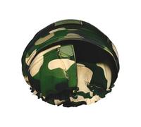 Bonnet de douche camouflage numérique Green Army avec une double couche, maintient bien vos cheveux, que ce soit pendant la douche ou le bain.