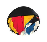 Bonnet de Douche Cd Adhésif Noir Double Couche Imperméable pour Femme & Homme - Protection des Cheveux pour Bain Masque Visage Spa
