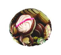 Bonnet de douche chocolat pour homme et femme - Réutilisable - Imperméable - Long et épais - Soin des cheveux courts et enfants