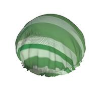Bonnet de douche classique à rayures vertes avec une double couche, maintient bien vos cheveux, que ce soit pendant la douche ou le bain.