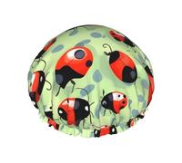 Bonnet de douche coccinelles avec une double couche de bonnet de douche qui maintient bien vos cheveux, que ce soit pendant la douche ou le bain.
