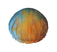 Bonnet de douche coloré à encre aquarelle - Réutilisable, double couche, essentiels de voyage pour hôtel, salon, taille unique