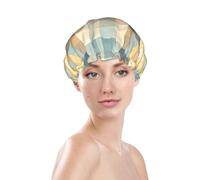 Bonnet de douche coloré imprimé écossais - Imperméable et réutilisable - Pour cheveux de femme - Double couche élastique - Protection des cheveux