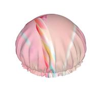 Bonnet de douche coloré imprimé sucettes - Réutilisable, double couche, respirant, séchage rapide, parfait pour la maison, le spa, l'hôtel et les voyages