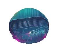 Bonnet de douche Cool Music avec une double couche, maintient bien vos cheveux, que ce soit pendant la douche ou le bain.