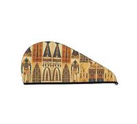Bonnet de douche de bain de la série des tribus de l'Egypte ancienne pour les femmes, bonnet de cheveux secs en velours corail serviettes absorbantes à séchage rapide