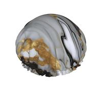 Bonnet de douche de luxe à motif marbré avec une double couche, maintient bien vos cheveux, que ce soit pendant la douche ou le bain.