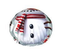 Bonnet de douche de Noël avec imprimé bonhomme de neige, bonnet de douche réutilisable et imperméable, séchage rapide