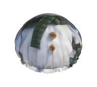 Bonnet de douche de Noël avec imprimé Père Noël, bonhomme de neige, bonnet de douche pour femme, réutilisable, imperméable, séchage rapide