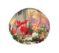 Bonnet de douche de Noël pour homme et femme, réutilisable, imperméable, long et épais, soins des cheveux, courts et enfants