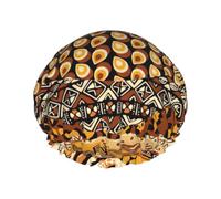 Bonnet de douche de style africain avec imprimé patchwork pour femme, léger, réutilisable, doux, double couche, étanche, étanche.