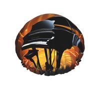 Bonnet de douche de théâtre musical pour femme - Double couche - Bonnet de bain épais réutilisable et imperméable avec bande élastique - Bonnet de douche lavable pour homme et femme - Spa et salon