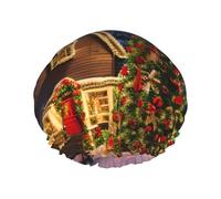 Bonnet de douche de village de carnaval de Noël avec une double couche de, maintient bien vos cheveux, que ce soit pendant la douche ou le bain.