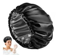Bonnet de douche de voyage, extensible, bonnet de nuit pour soins des cheveux, bonnet de voyage réglable, bonnet de douche double couche, bonnet de camping noir, bonnet étanche extensible,