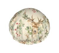 Bonnet de douche Deer & Holly imperméable et réutilisable à double élastique pour une utilisation quotidienne - Taille unique