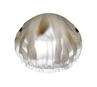 Bonnet de douche deux loups marchant dans la neige pour homme et femme, réglable, réutilisable, double couche, imperméable, doublure en EVA, bande élastique pour toutes les longueurs de cheveux