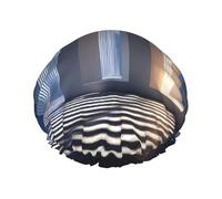 Bonnet de douche double couche à géométrie lumineuse pour femme, imperméable et durable, protège les cheveux pendant le bain, beauté