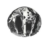 Bonnet de douche double couche avec imprimé dalmatien - Réutilisable, léger et doux - Pour femme