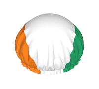 Bonnet de douche double couche avec imprimé drapeau de la Côte d'Ivoire - Réutilisable - Léger et doux - Pour femme