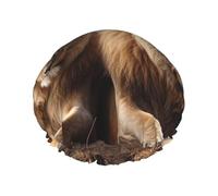 Bonnet de douche double couche deux lions pour femme, réutilisable, adapté pour le bain et le spa