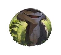 Bonnet de douche double couche Donkey in the Jungle pour femme, réutilisable, design de grande taille adapté à toutes les longueurs de cheveux, adapté pour les filles, spa et salon à domicile.