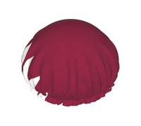 Bonnet de douche double couche drapeau du Qatar pour femme, imperméable et durable, protège les cheveux pendant le bain, beauté