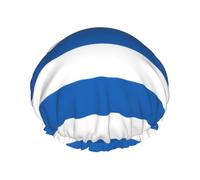 Bonnet de douche double couche drapeau grec imperméable et durable protège les cheveux pendant le bain, beauté