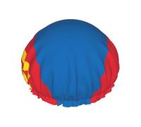 Bonnet de douche double couche drapeau mongol pour femme imperméable et durable protège les cheveux pendant le bain, beauté