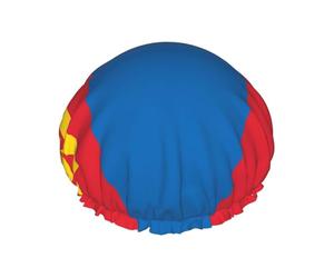 Bonnet de douche double couche drapeau mongol pour femme imperméable et durable protège les cheveux pendant le bain, beauté