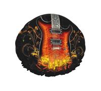 Bonnet de douche double couche élastique imperméable et réutilisable Magic Guitar