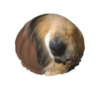 Bonnet de douche double couche élastique imperméable et réutilisable pour chiens de race Colley à poil long, Lassie et autres grands chiens à poils longs.
