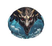 Bonnet de douche double couche Flying Dragon pour femme, réutilisable, design de grande taille adapté à toutes les longueurs de cheveux, adapté pour les filles, spa et salon à domicile.