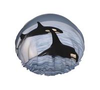 Bonnet de douche double couche imperméable réutilisable avec bande élastique pour homme et femme