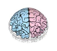 Bonnet de douche double couche imprimé cerveau humain, bonnets de douche réutilisables pour femmes