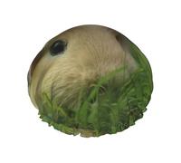 Bonnet de douche double couche imprimé cochon d'Inde, réutilisable, adapté à différentes longueurs de cheveux